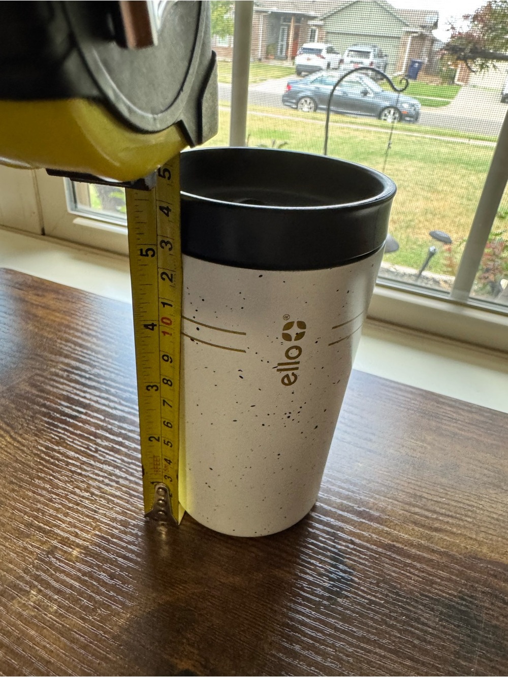 Ello 11oz Ceramic Vacuum Insulated Travel Mug Tumbler Speckled Cream Gold - Picture 2 of 6